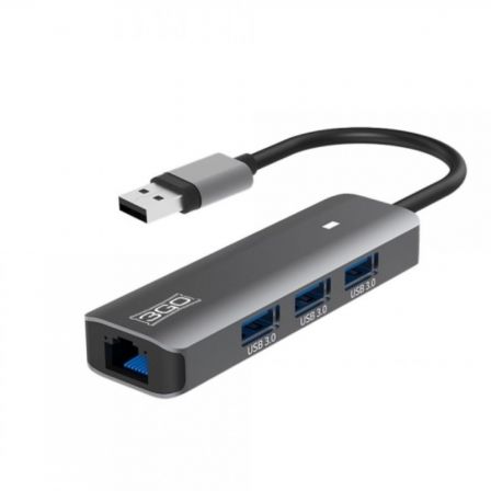 HUB USB 3.0 3GO HUB37PETH2 3XUSB 1XRJ45 GRIS