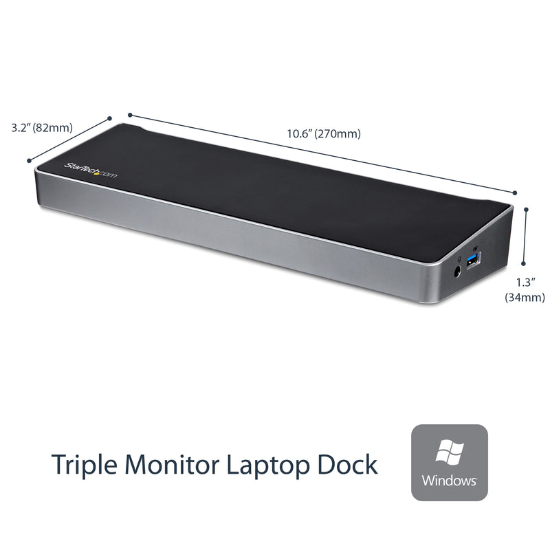 StarTech.com Estação de encaixe USB 3.0 de monitor triplo - 1x HD