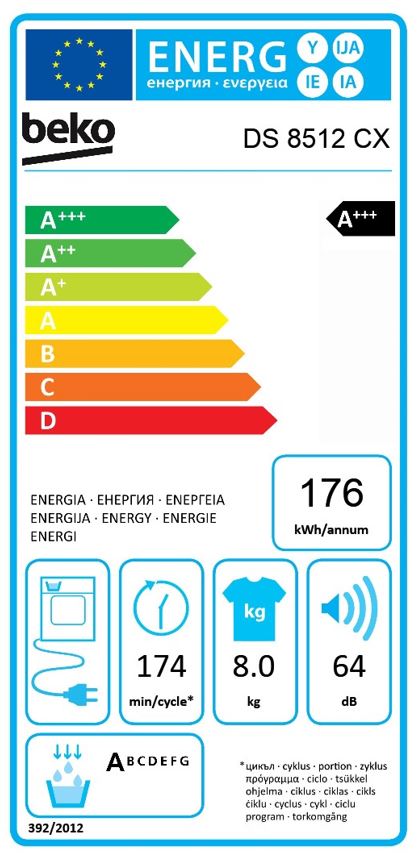 MÁQUINA DE SECAR ROUPA BEKO DS8512CX 8KG 16 PROGRAMAS BOMBA DE CA