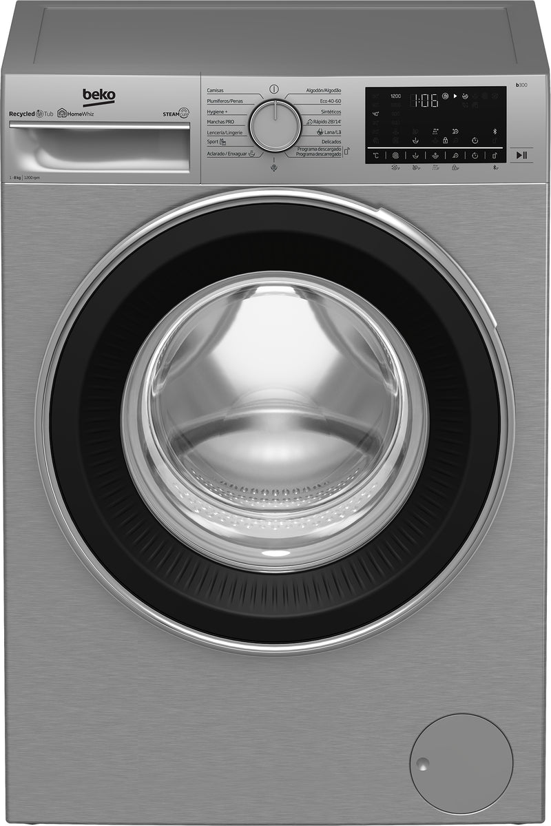 MÁQUINA DE LAVAR ROUPA BEKO B3WFT58220X 8K 1200R INOX