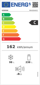 FRIGORÍFICO COMBINADO HISENSE RB440N4ACC( NO FROST TOTAL  - LOOK