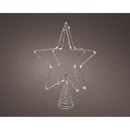ESTRELA PRATEADA PARA ÁRVORE DE NATAL, ARAME MICROLED, 20X5X25CM.