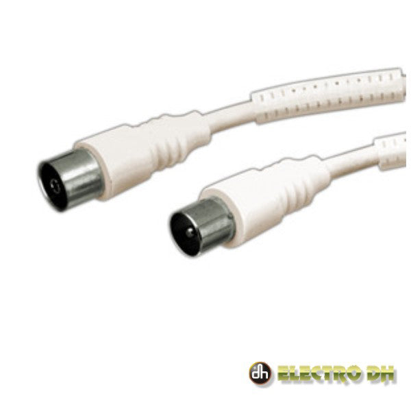 CABO COAXIAL MACHOFÊMEA BRANCO 2.5M FILTRO FERRITE EDH