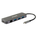 D-Link DUB-2334 base & duplicador de portas Com fios USB Type-C C
