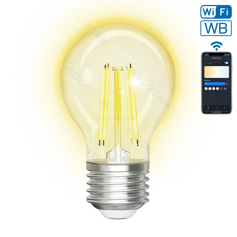 LÂMPADA DE FILAMENTO INTELIGENTE WI-FI WB G45 E27 (TRANSPARENTE)