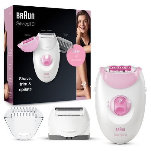 Braun Silk-épil 3 3270 20 pinças Branco, Rosa