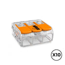 CONECTOR RÁPIDO COM ALAVANCA 3 CONDUTORES, Ø MÁXIMO 4 MM², 450 V,