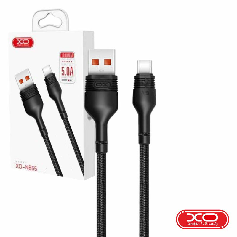 CABO USB-A MACHO  USB-C MACHO 5A 1M PRETO XO