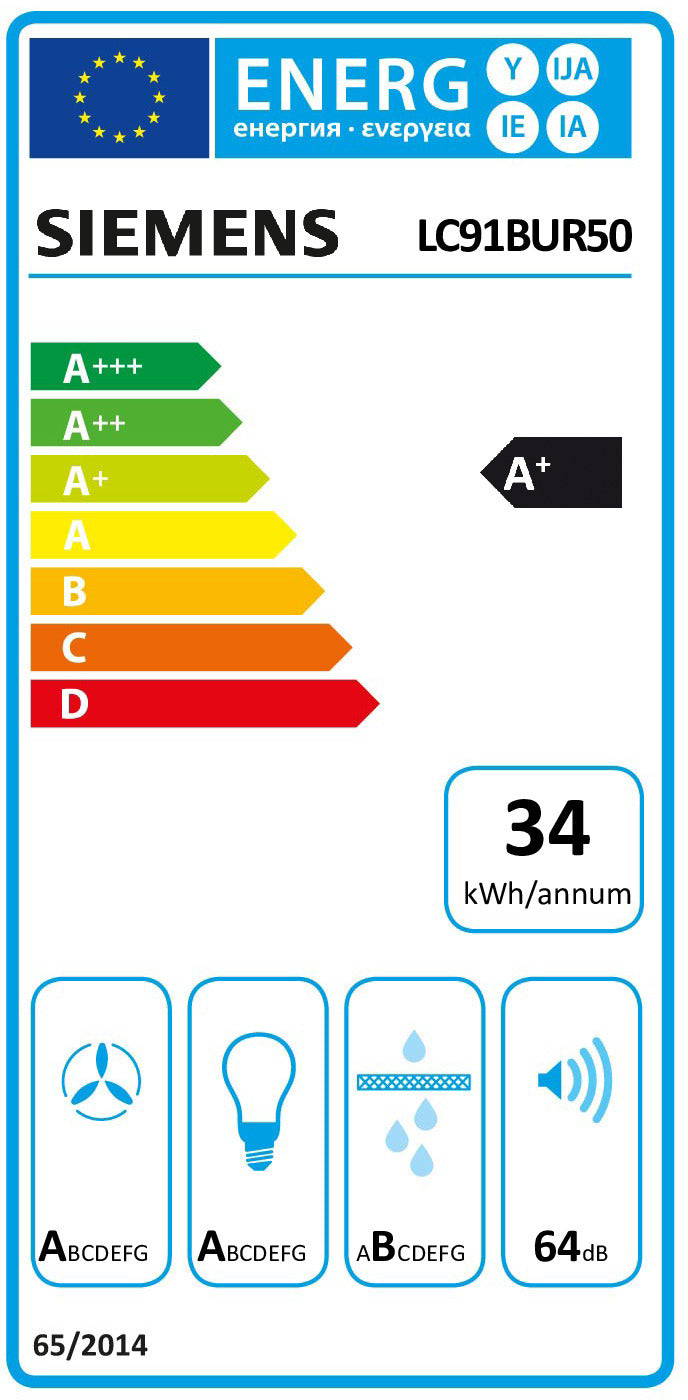 Siemens iQ700 LC91BUR50 exaustor para cozinha Montado na parede A