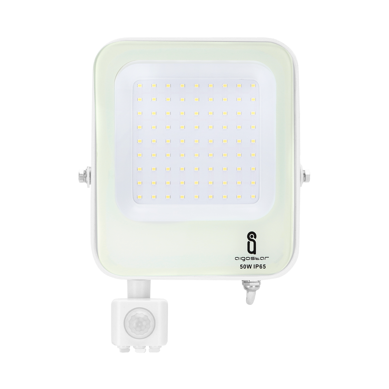 HOLOFOTE LED COM SENSOR BRANCO 50W