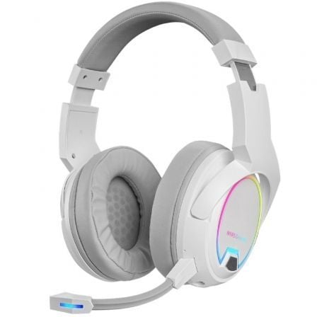 AUSCULTADORES MARS GAMING MHW-100 WIRELESS ARGB  BRANCO