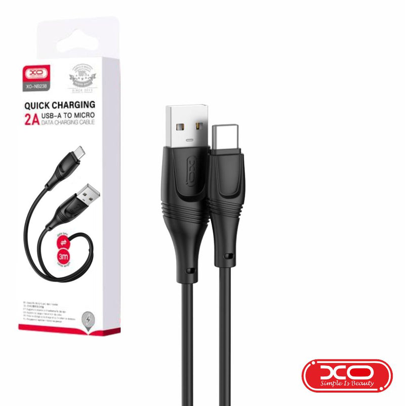 CABO USB-A MACHO  USB-C MACHO 3M PRETO XO