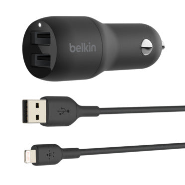 CARGADOR BELKIN COCHE 2XUSB A DE 12W BLACK