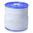 CORDÃO DE BORRACHA ELÁSTICA POLIÉSTER BRANCO/AZUL 10 MM X 100 M