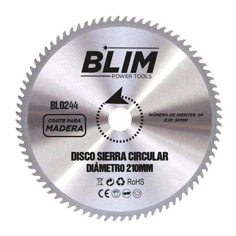 BLIM DISCO CORTE DE MADERA PARA SIERRA 210MM - 24 DIENTES CON REC