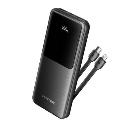 POWERBANK 10000MAH VENTION FHOB0 22.5W NEGRA INCLUYE CABLE USB TI