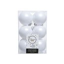 CAIXA DE 12 BOLAS BRANCAS DECORATIVAS PARA ÁRVORE DE NATAL Ø6CM