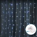 LUZES DE CORDAS PLANAS DE CORTINA DE BATERIA 3AA, BRANCO FRIO, 1M