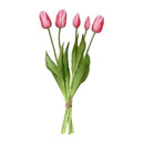 BUQUÊ DE TULIPAS COR-DE-ROSA EM POLIPROPILENO, 15 X 15 X 40 CM