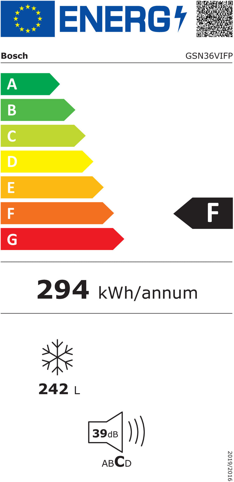 Bosch Serie 4 GSN36VIFP congelador/arca frigorífica De pé Indepen