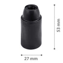 SOQUETE PARA LÂMPADA TERMOPLÁSTICA LISA E14, Ø27 X 53 MM, PRETO