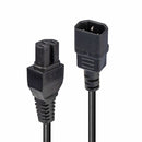 Lindy 30314 cabo de energia Preto 2 m Acoplador C14 Acoplador C15