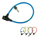 CABO DE AÇO COM CHAVE, BIKE SECURITY, CORES SORTIDAS, Ø0,8 X 65 C