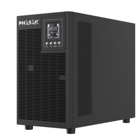 UPS PHASAK 3000 VA ONLINE LCD 3000VA-2700W 4 SAIDAS FORMATO TORRE