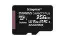 MICROSD KINGSTON CANVAS SELECT PLUS 256GB CLASS10 UHS-I SDHC(100M