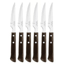 JOGO DE FACAS ASSADO 6 PEÇAS FSC POLYWOOD CASTANHO 10,16CM TRAMON