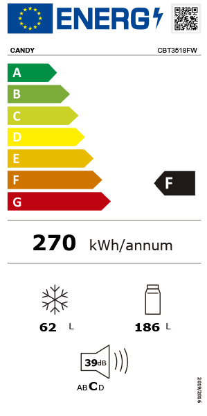 Candy Fresco CBT3518FW Total No Frost frigorífico e congelador Em