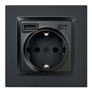 BASE TOMADA SCHUKO + USB A+ C 10,5 W 16 A 250 V~, SIMON 10, PRETO