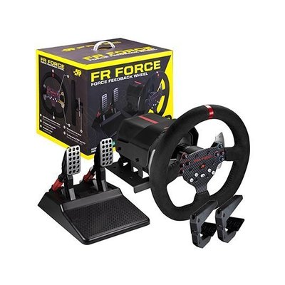 VOLANTE E PEDAIS FR-TEC FORCE RACING PRETO