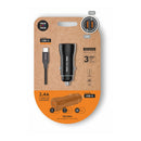 CARGADOR DE COCHE TECH ONE TECH TEC2803 2XUSB + CABLE USB TIPO-C