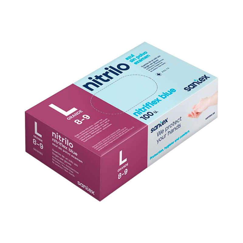 SANTEX NITRIFLEX BLUE PACK DE 100 LUVAS DE NITRILO PARA EXAMEN TA