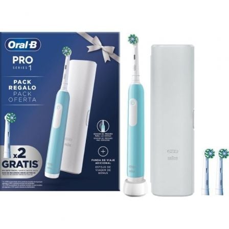 DENTAL ORALB PRO1 TURQUESA FUNDA VIAJE+2CABEZALES