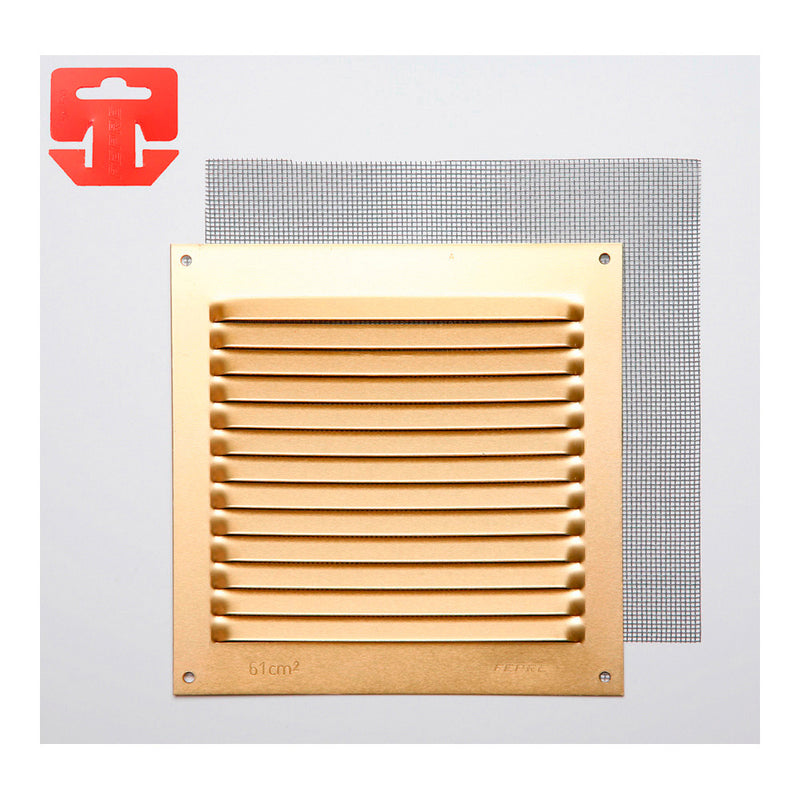 GRELHA ANTI-MOSQUITO ALUMINIO 0.8 ORO 150X150MM (G)