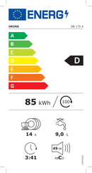 MÁQUINA DE LAVAR LOUÇA ORIMA ORC-172-X 14 CONJUNTOS