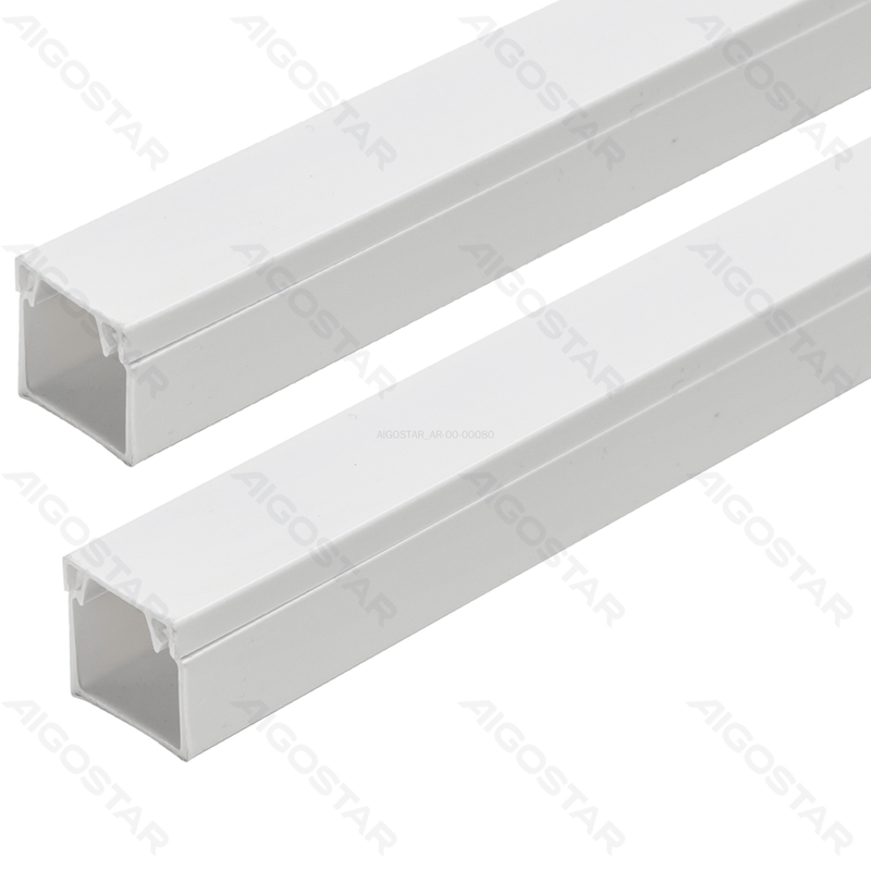 CALHAS QUADRADAS EM PVC BRANCO COM SUPORTE ADESIVO L2000*W16*H16M