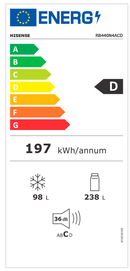FRIGORÍFICO COMBINADO HISENSE RB440N4ACD