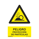 SINAL ´´PELIGRO PROYECCIÓN DE PARTÍCULAS´´, PVC, 21 X 30 CM
