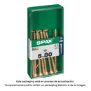 CAIXA 10UN PARAFUSO MADEIRA SPAX CAB. PLANA YELLOX 5,0X80MM SPAX