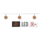 GRINALDA BRANCO QUENTE FIXO 10 LEDS COM BOLAS COR COBRE (2,5CM) C