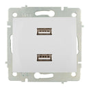 CARREGADOR DUPLO USB 230V 5V 4200MA BRANCO DE ENCASTRAR ERP2USB S