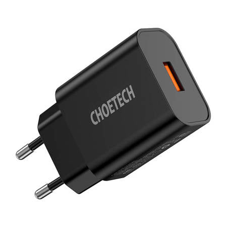 WALL CHARGER CHOETECH 18W USB-A (BLACK)