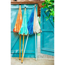 PARASOL PARA JARDIM COR AZUL COM REBORDO VERDE-ÁGUA, Ø195 X 215 C