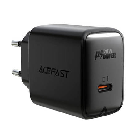 WALL CHARGER ACEFAST A1 PD20W, 1X USB-C (BLACK)