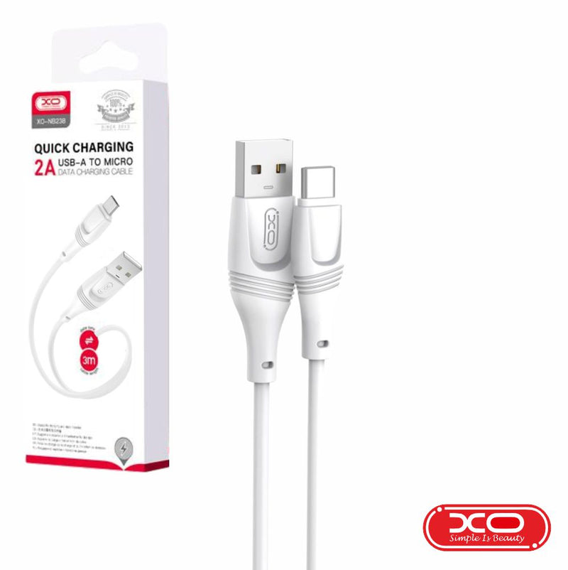 CABO USB-A MACHO  USB-C MACHO 3M BRANCO XO