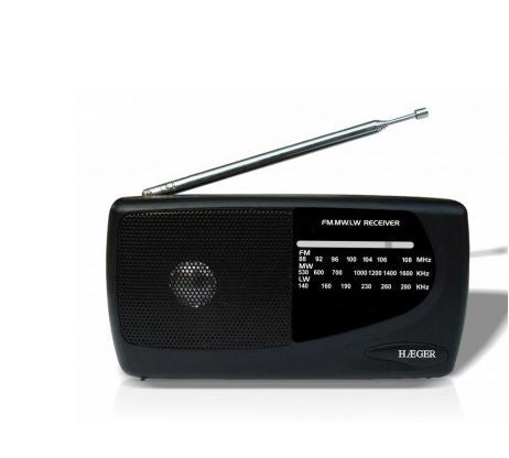 HAEGER RADIO PORTATIL SINTONIZADOR ANALOGICO FM/AM