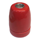 CASQUILHO CERÂMICO VINTAGE E27 4A 100 W 250 V~ VERMELHO, Ø47 X 59
